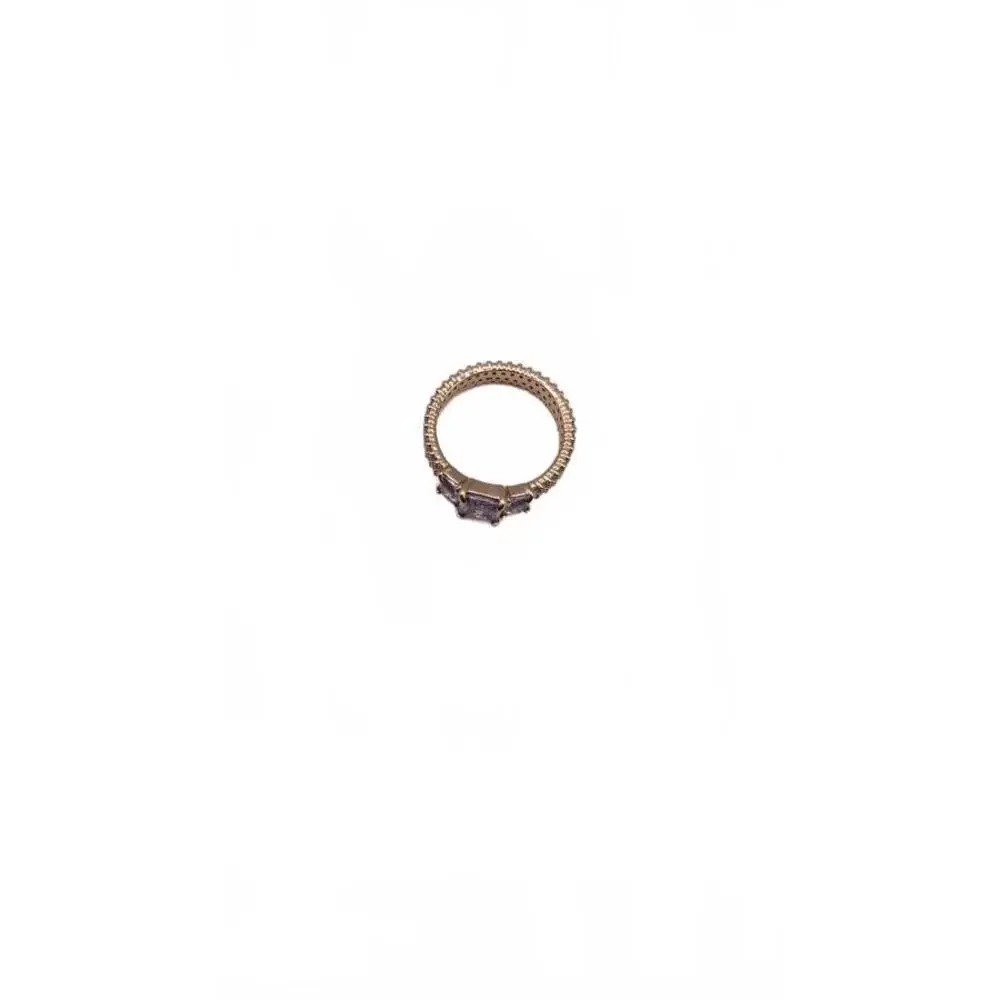 Elegant Rose Gold Plated Ring with Purple Gemstones Size 8 - Picture 6 of 9